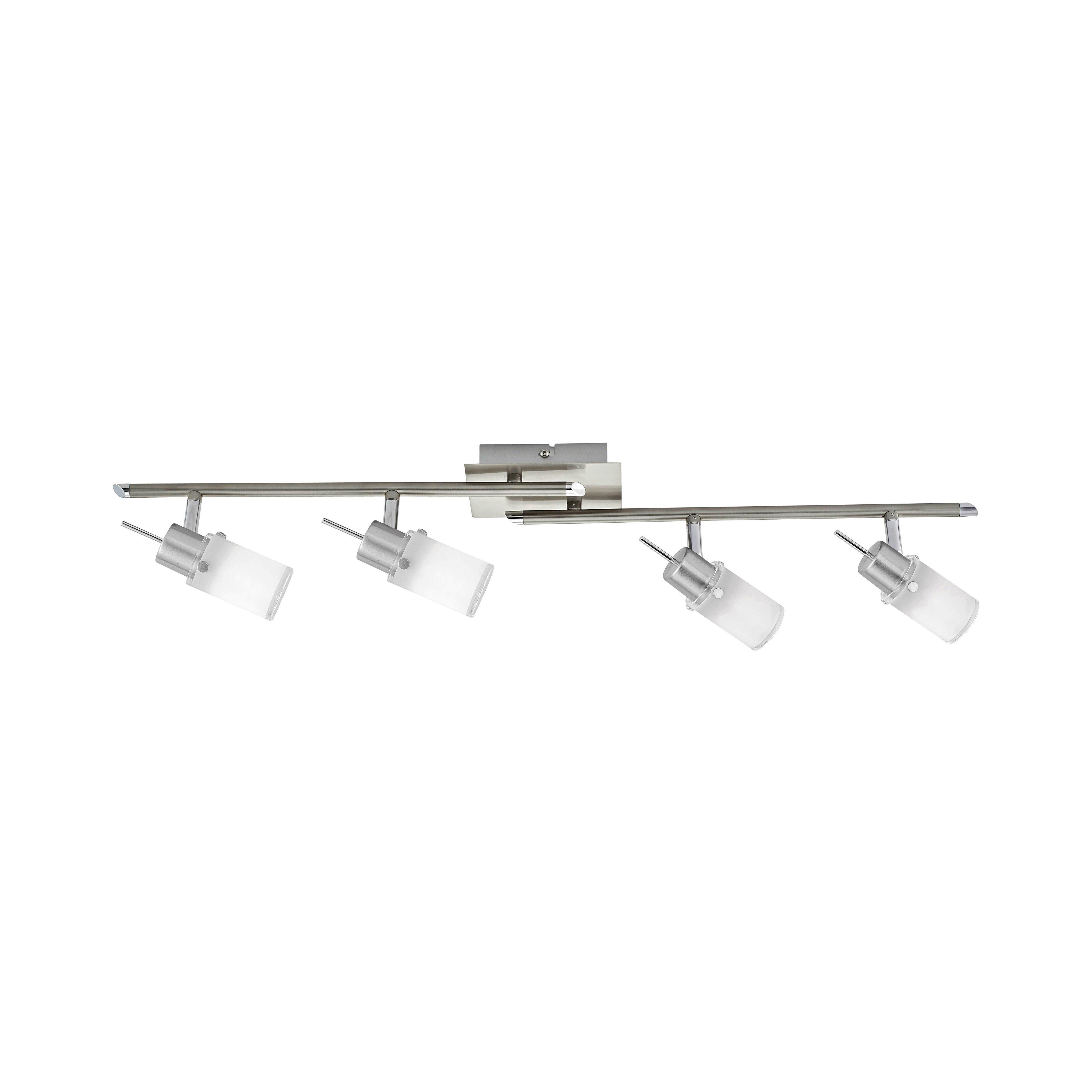 LED-Strahler Max LED Weiß/Nickel max. 4 Watt - Weiß/Nickelfarben, KONVENTIONELL, Glas/Metall (82/24/19cm)