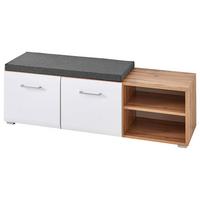 Garderobenbank in Grau/Weiß/Eichefarben - Konventionell, Holzwerkstoff (126/42/40cm) - Mömax