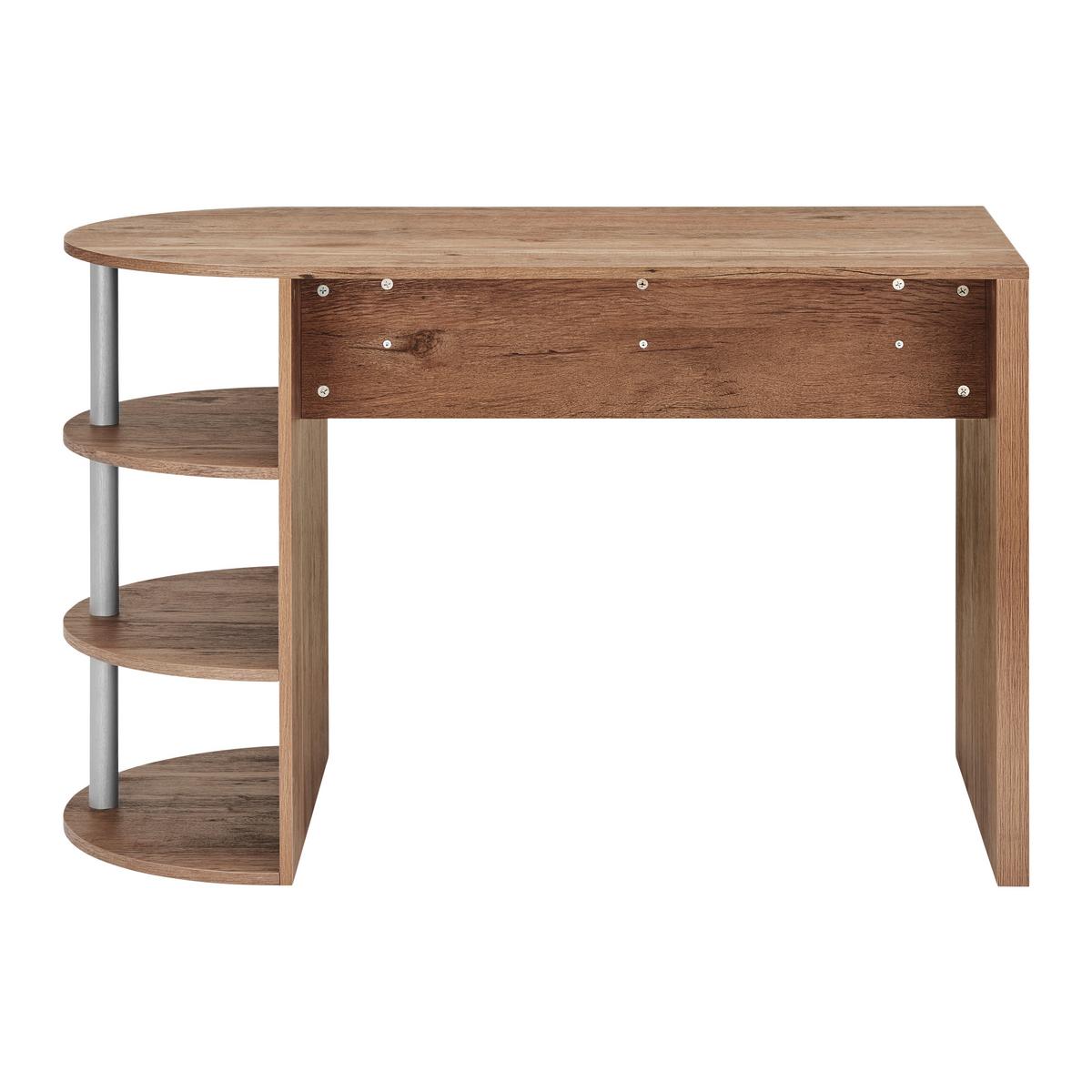 Moderna Pisalna Miza Lovino Barva Hrasta, Srebrno Siva - srebrne barve/barve hrasta, Moderno (121/76/60cm) - Bessagi Home