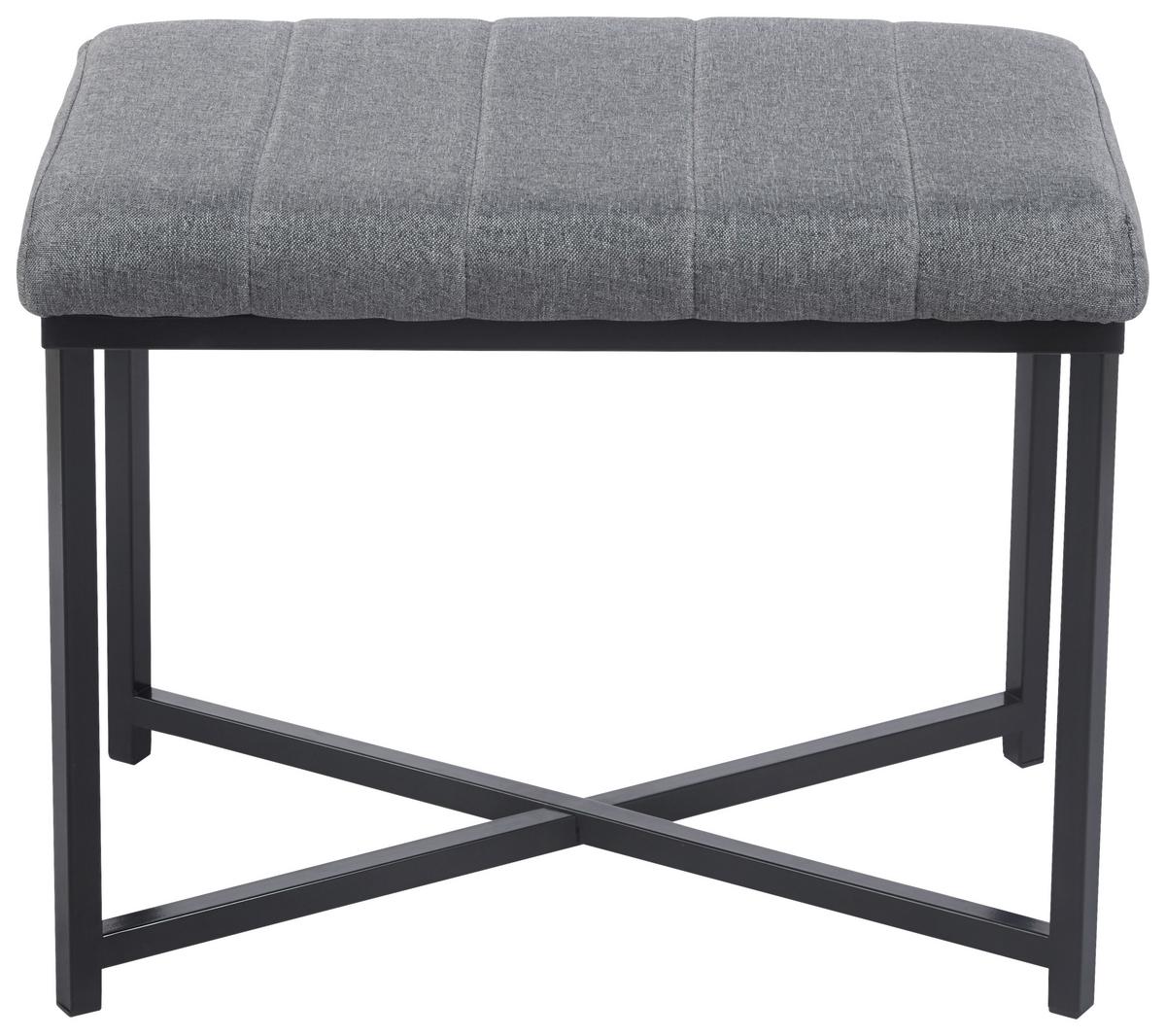 Bancă BENEDIKT 3 - negru/gri, Trend, metal/textil (58/47/38cm) - Modern Living