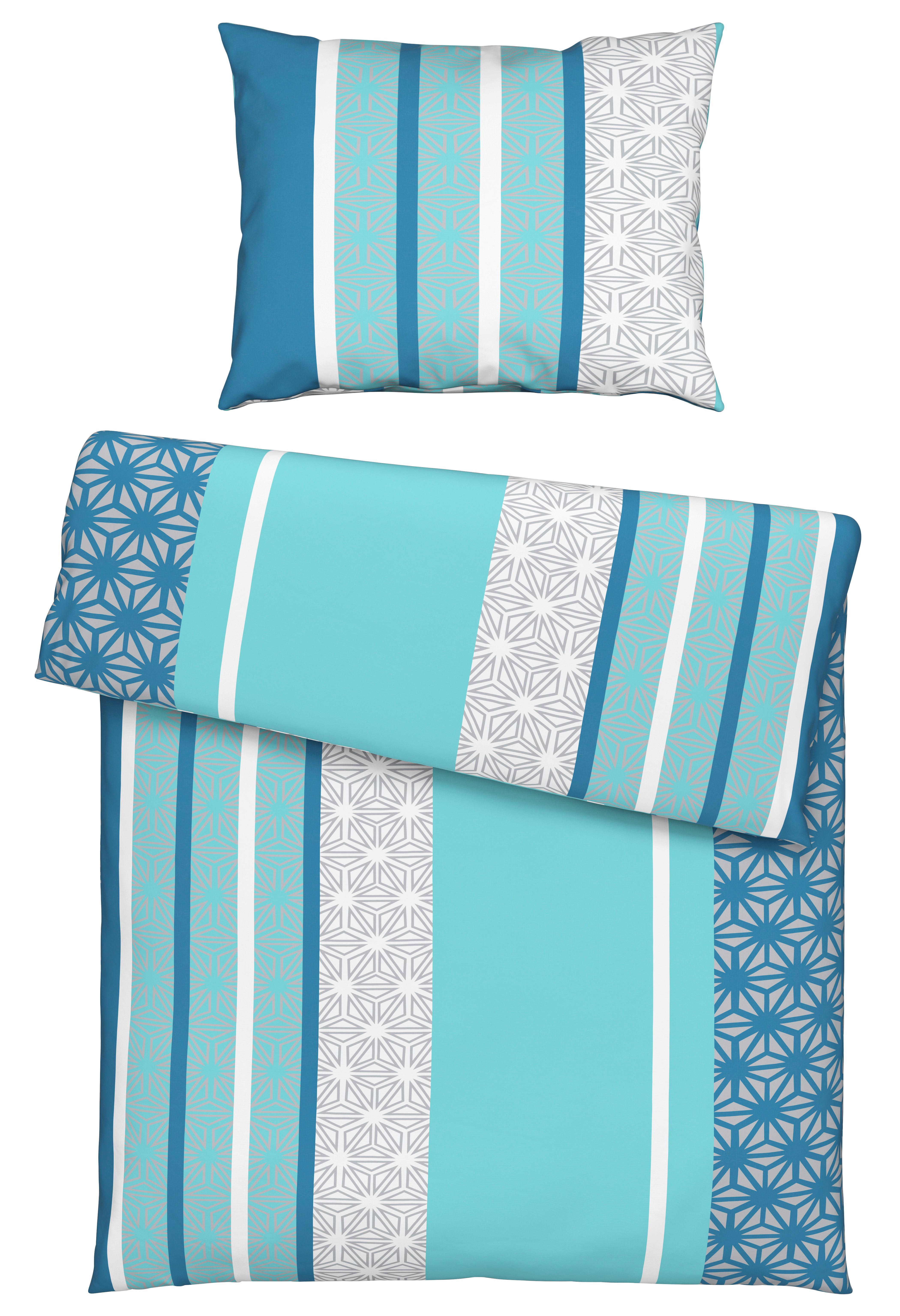 Posteljina Sara 140x200/60x80cm - tirkizna, tekstil (140/200cm) - Mömax