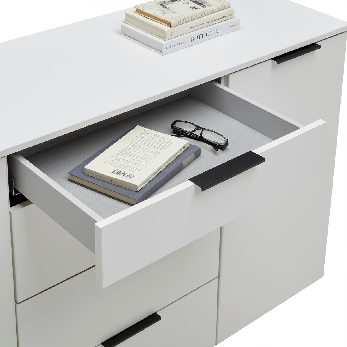 Kommode Level 36 Black A Weiß - Schwarz/Weiß, KONVENTIONELL, Holzwerkstoff/Kunststoff (135/84/41cm) - Premium Living