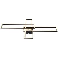 LED-Deckenleuchte Film Opal/Schwarz max. 55 Watt - Opal/Schwarz, MODERN, Metall (99/60/11,5cm) - Mömax