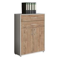 Aktenschrank Office Edition Grau/Eichefarben - Eichefarben/Grau, MODERN, Holzwerkstoff (84,5/114/33cm) - MID.YOU