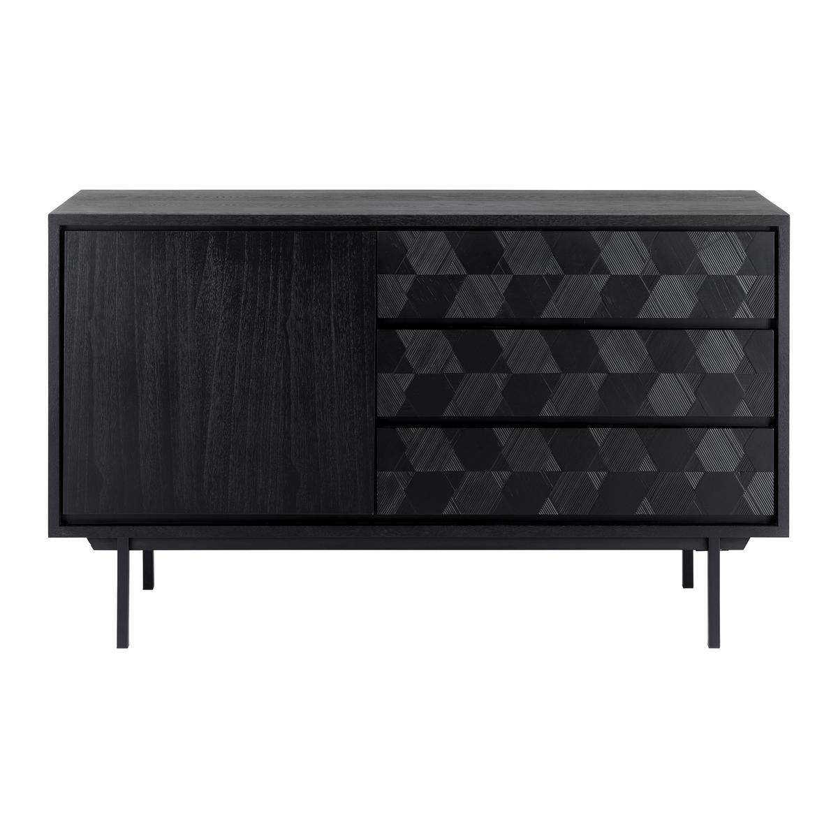 Sideboard "Roma" schwarz - Schwarz, Modern, Holz/Metall (131,5/77/42cm) - Bessagi Home