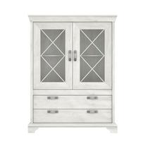 Vitrina Kashmir - bijela/srebrne boje, Konvencionalno, staklo/drvni materijal (123/162,3/48,2cm) - Premium Living