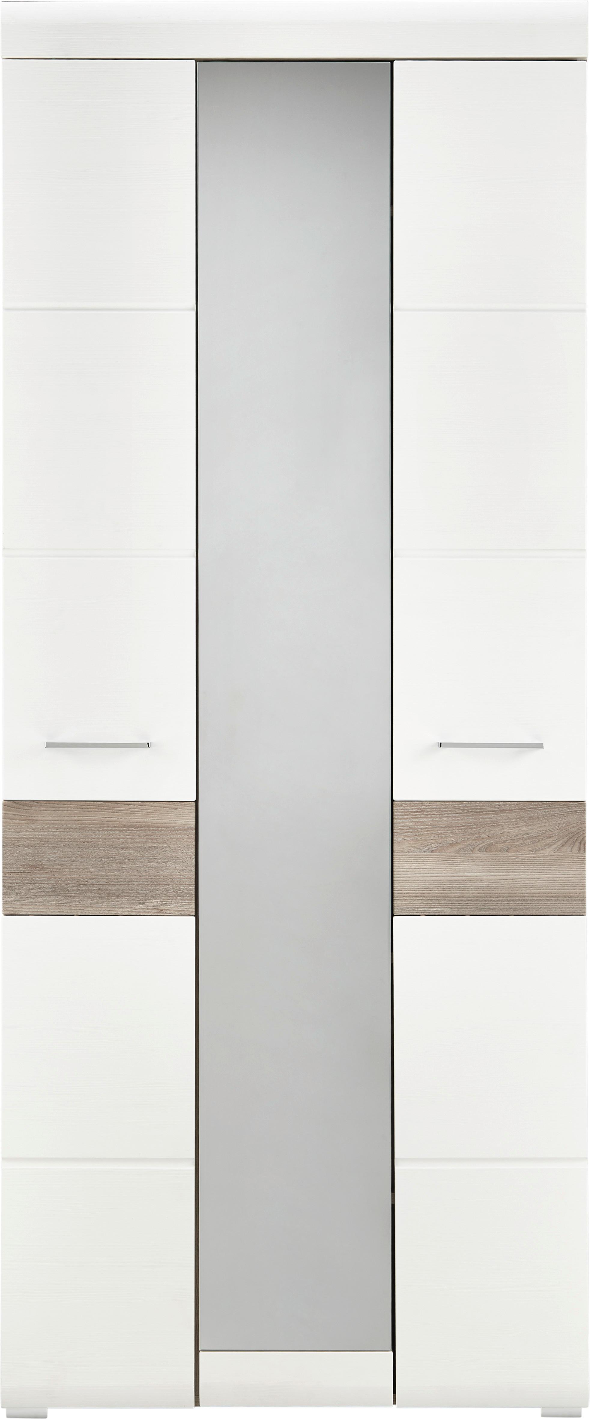 Garderobenschrank in Silbereiche/Weiß - Chromfarben/Weiß, MODERN, Holz/Holzwerkstoff (85/200/40cm) - Premium Living