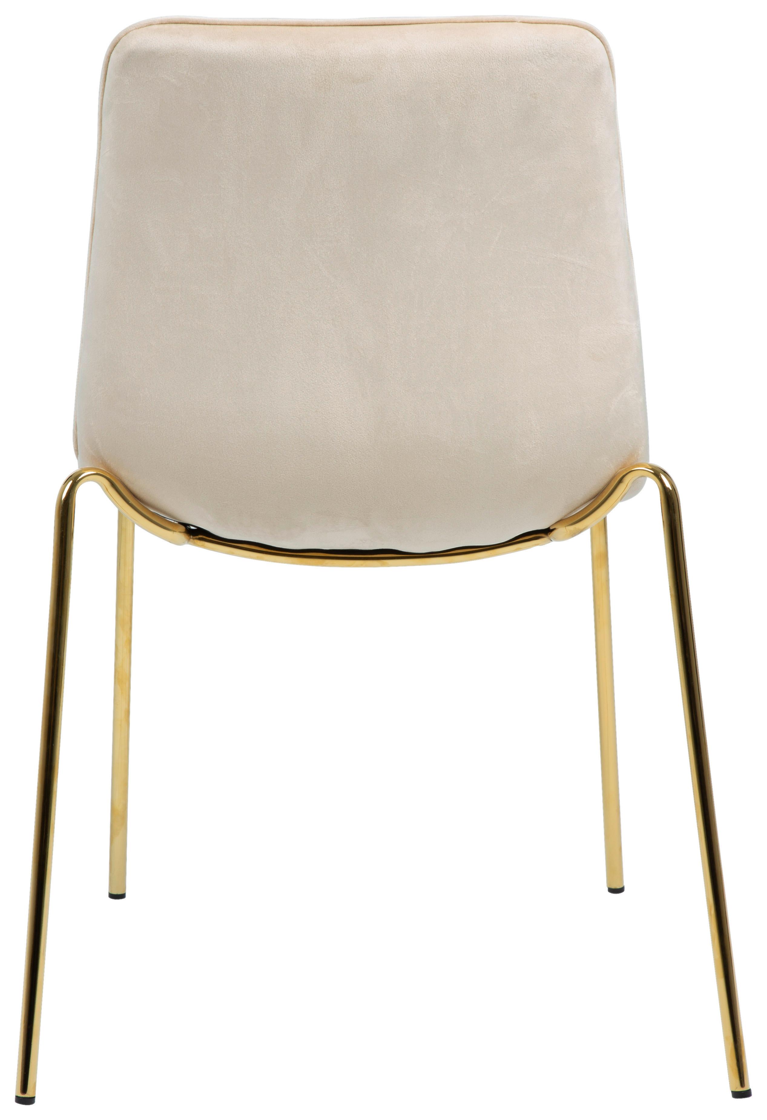 KRZESŁO MEGA - kolor złoty/taupe, Lifestyle, metal/drewno (57/83/60cm) - MID.YOU
