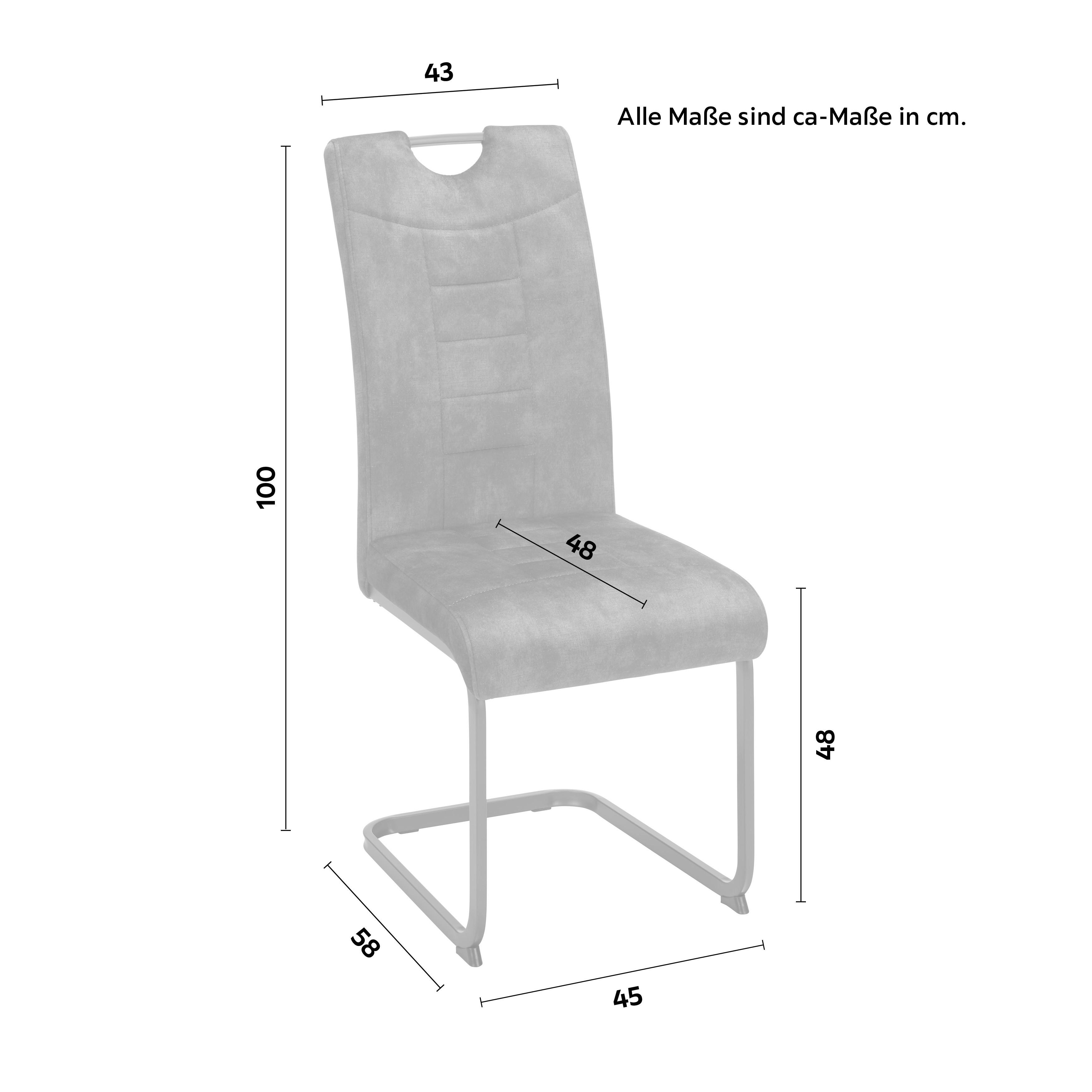 SVIKTSTOL RUBY 2 - grå/antracit, Modern, metall/textil (43/100/58cm) - Mömax