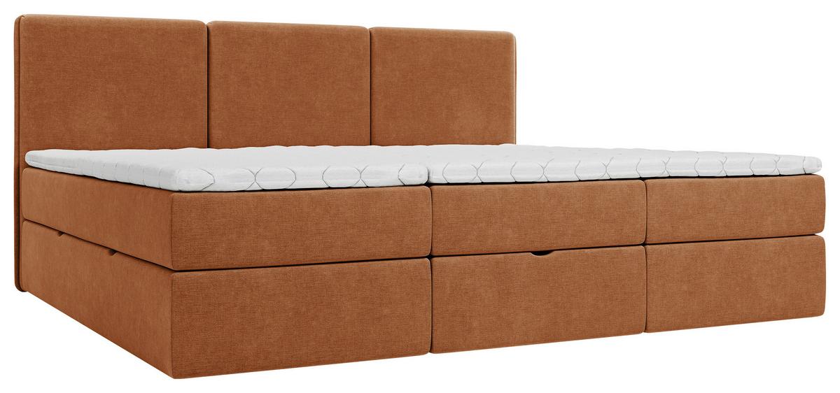 Familienbett Domino Combo Terracotta ca.240x200cm - Terracotta/Schwarz, MODERN, Holz/Holzwerkstoff (240/200cm) - MID.YOU