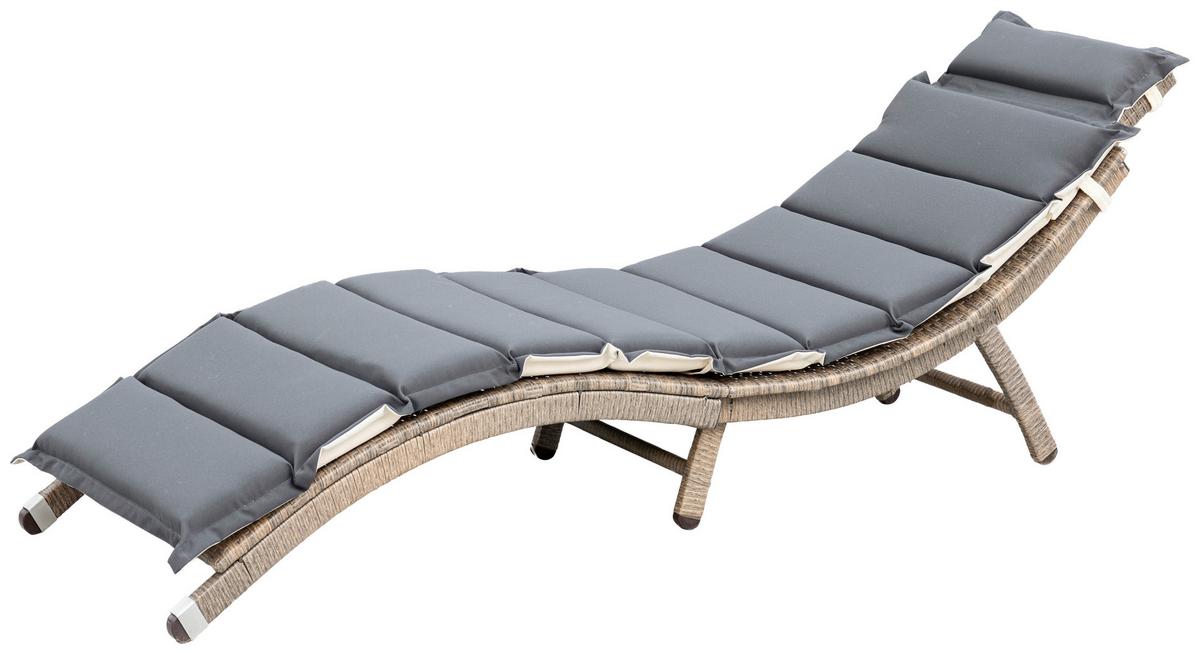 Vrtni Ležalnik Waikiki - siva/naravne barve, Moderno, kovina/umetna masa (172/62/54cm) - Gardenson