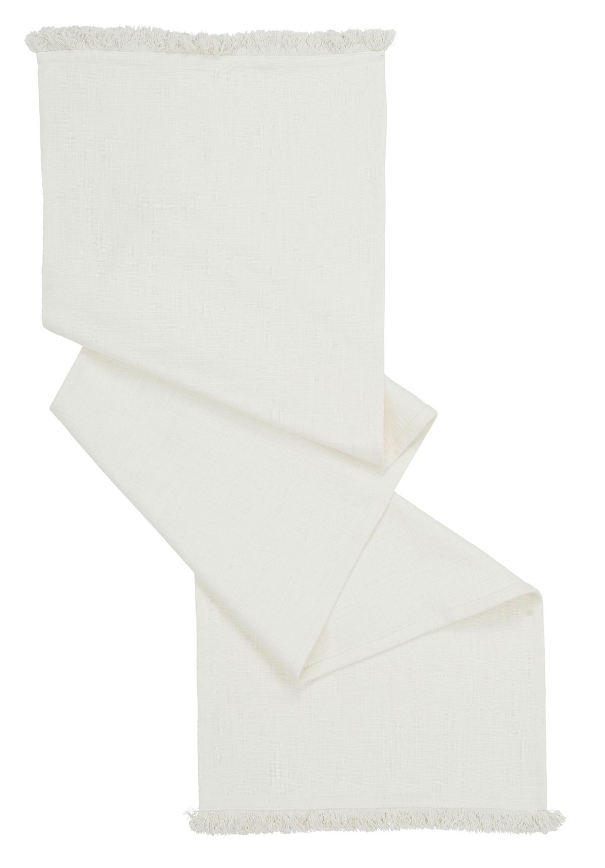 Tischläufer Pablo in Weiss ca. 45x170cm - Weiss, Modern, Textil (45/170cm) - Premium Living