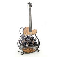 Bortartó Polc Guitarra - barna/fekete, faalapú anyag/fém (33,5/80,5/21,5cm)