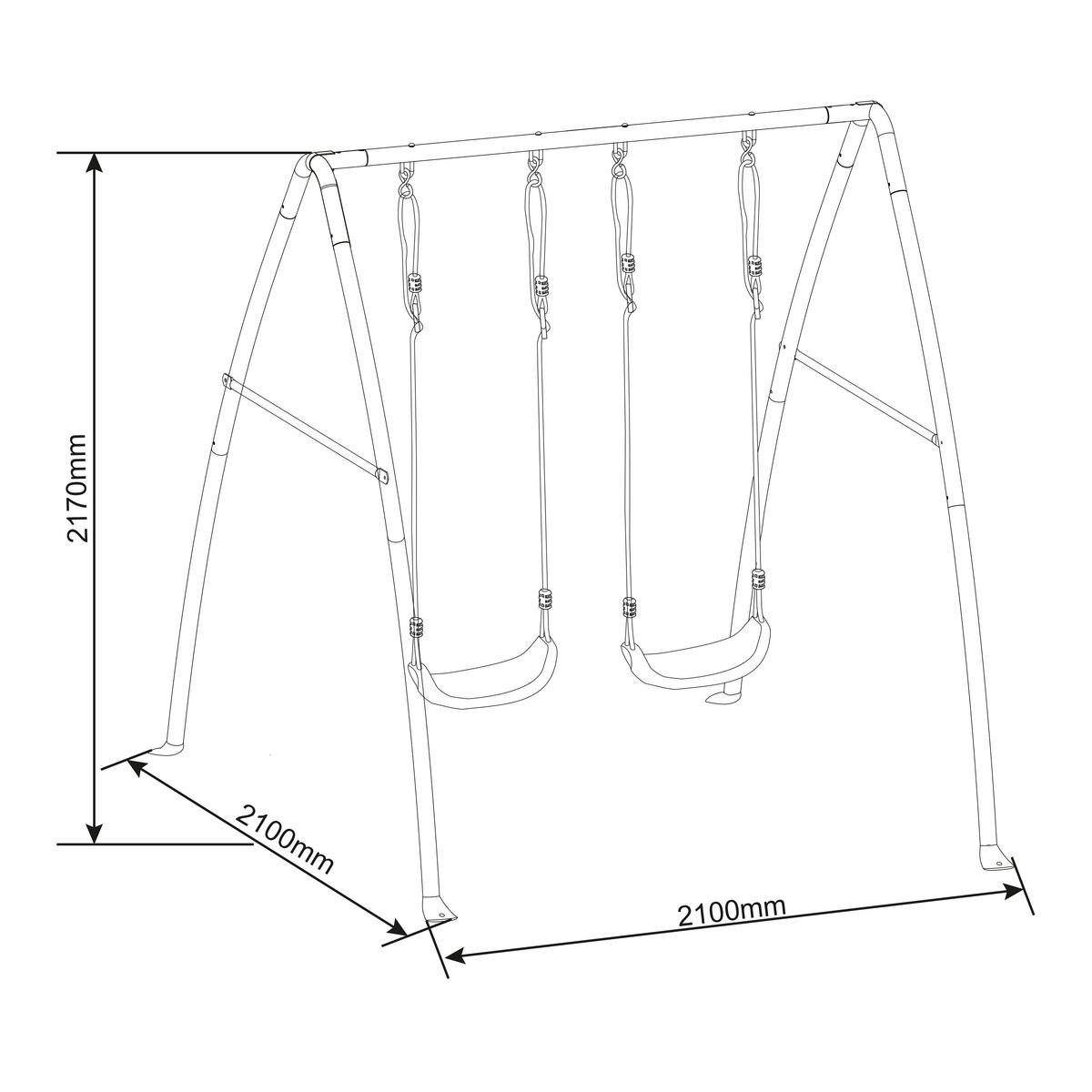 Schaukel Double Swing in Weiß/Anthrazit - Anthrazit/Weiß, Basics, Kunststoff/Metall (210/217/210cm) - Ambia Garden