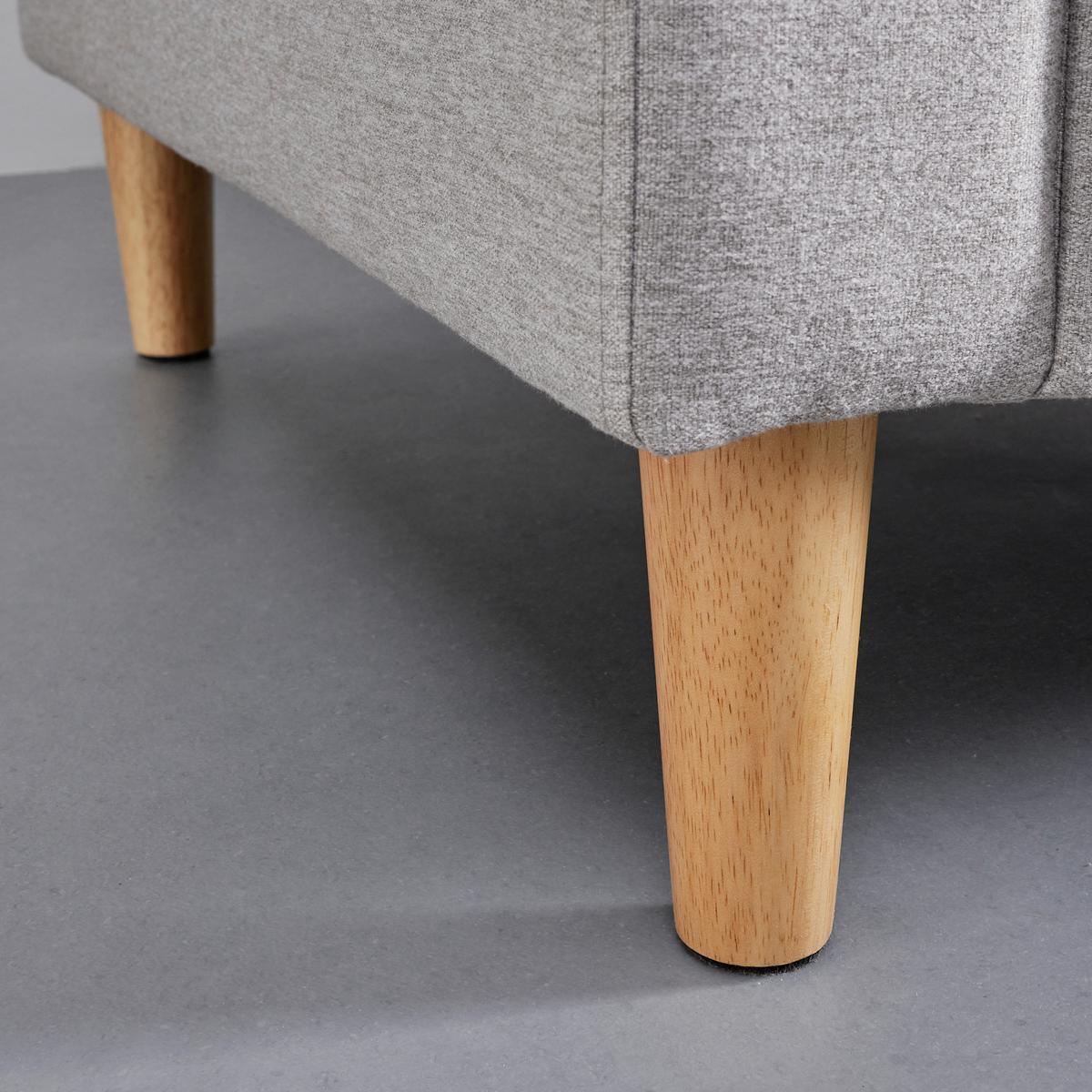 Wohnlandschaft Neomie Hellgrau Leinenoptik - Hellgrau/Naturfarben, Modern, Holz/Textil (198/86/78-135cm) - Bessagi Home