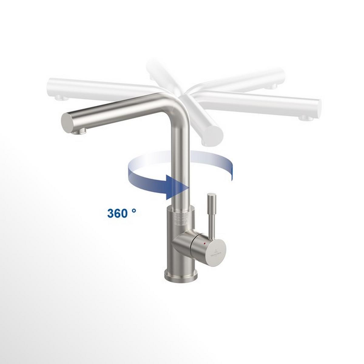 ARMATURA KUCHENNA 966801LC VILLEROY&BOCH - kolor stalowy, Basics, metal (4,5/31,5/24,3cm) - Villeroy & Boch