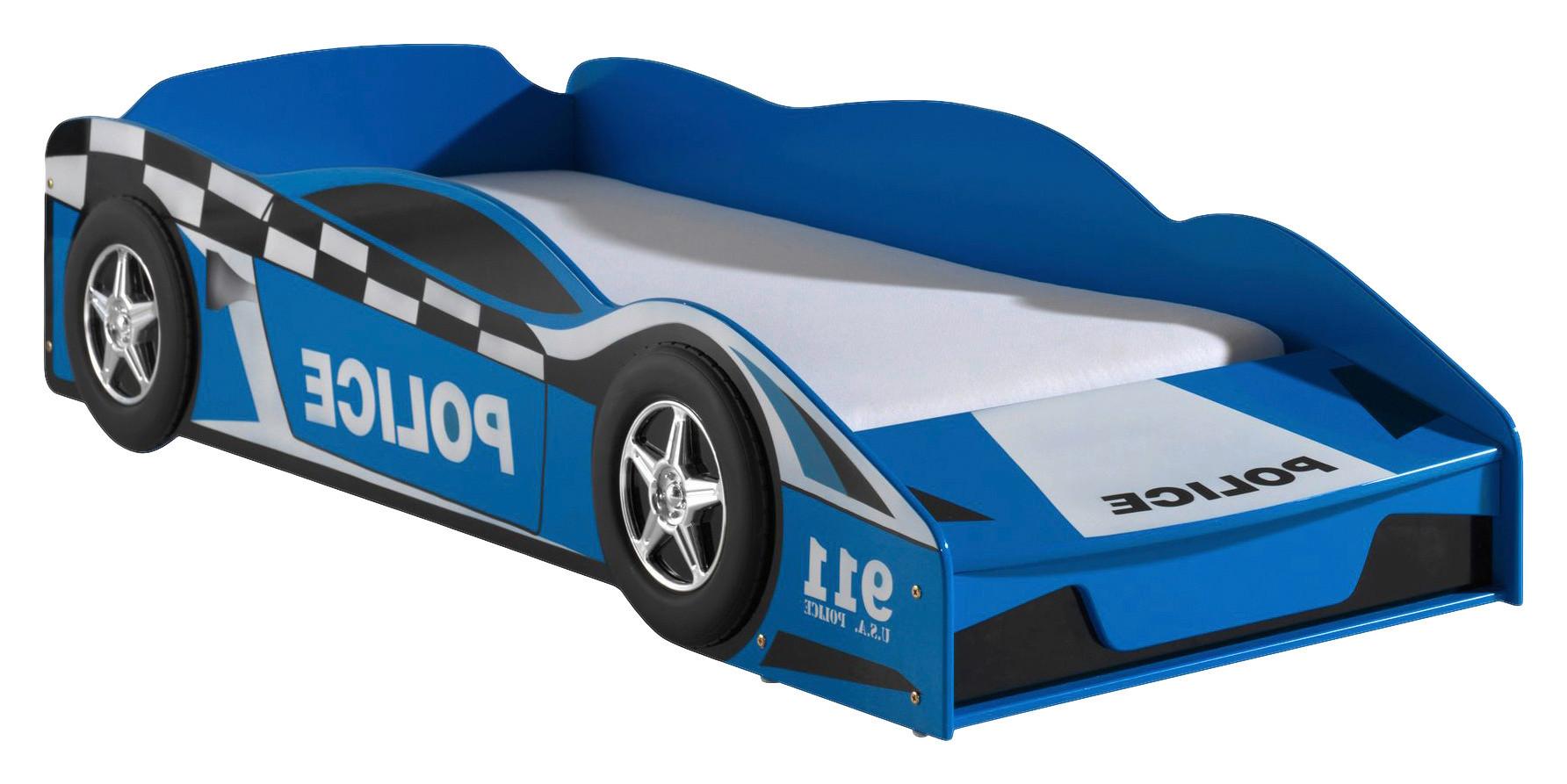 Autobett Police Car 70x140 Blau mit Bettkasten - Blau, MODERN, Holzwerkstoff (70/140cm) - MID.YOU