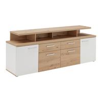 Comodă joasă COMPTON -EXKLUSIV- - alb/stejar Artisan, Modern, material pe bază de lemn (169,3/67/41,4cm) - Modern Living