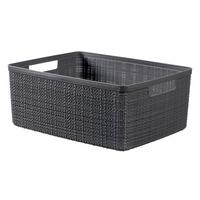 Tárolódoboz Jute - M - sötétszürke, Basics, műanyag (36.2/28.2/14.5cm) - Curver