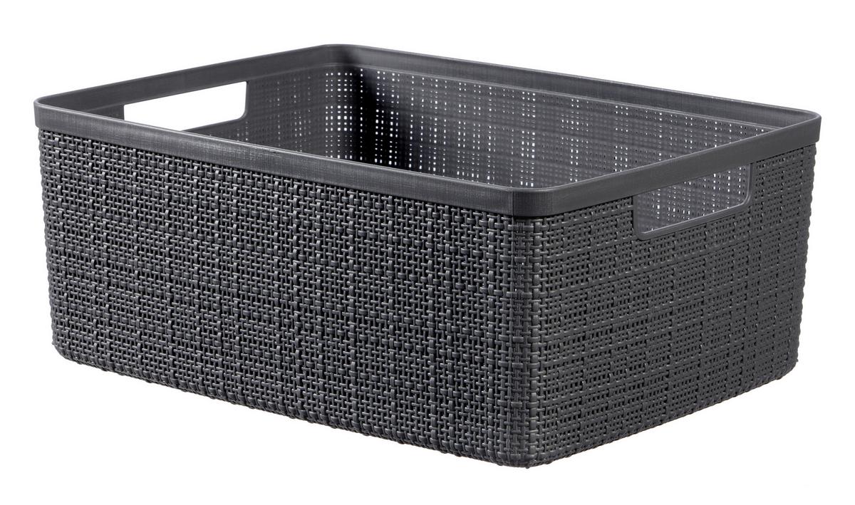 Tárolódoboz Jute - M - sötétszürke, Basics, műanyag (36.2/28.2/14.5cm) - Curver