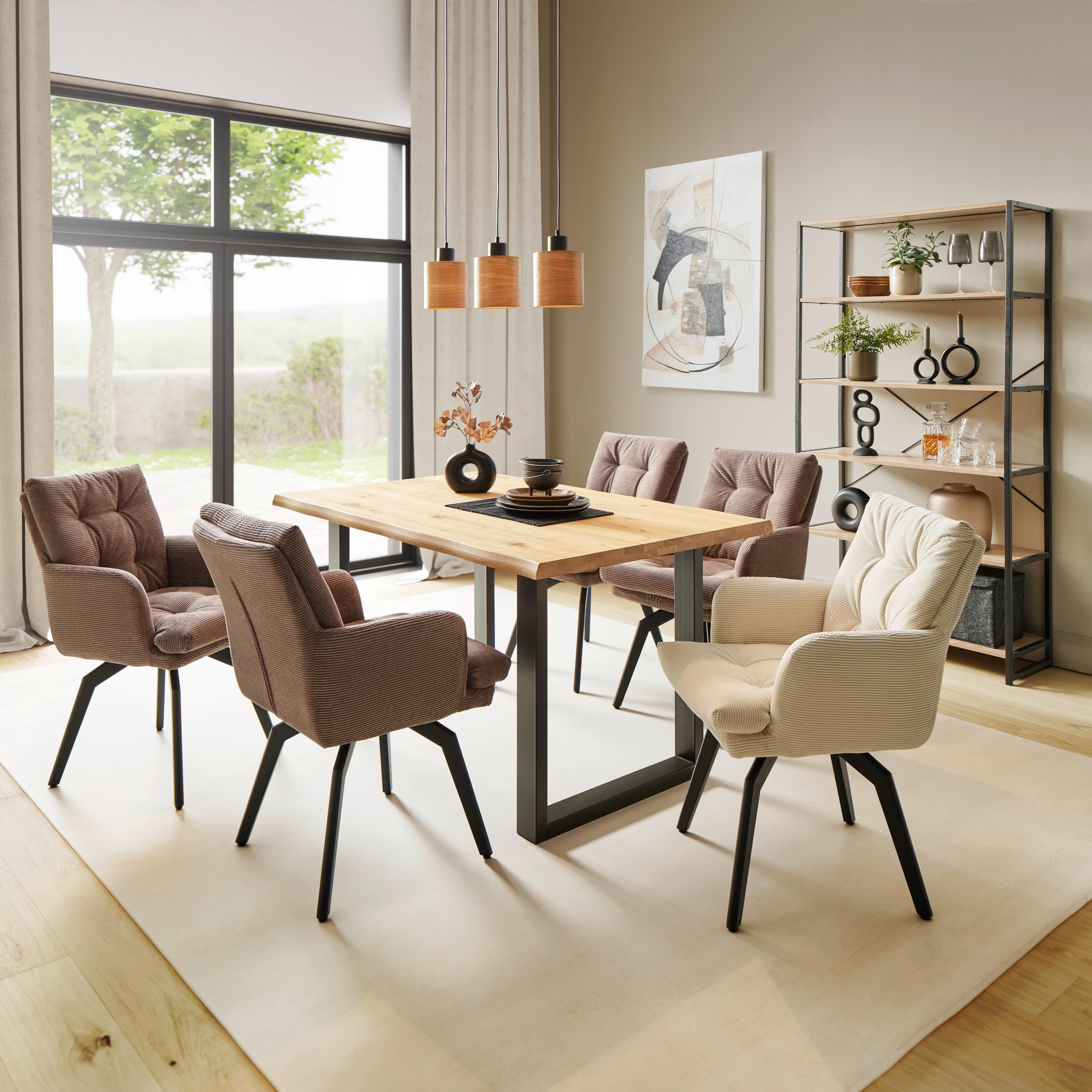MATBORD CANU - svart/ekfärgad, Modern, metall/trä (170/90/75cm) - Zandiara