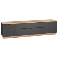 Tv-element Vince Ii, Antracit, Barva Hrasta - črna/barve hrasta, Trend, umetna masa/leseni material (185/47/38cm) - Livetastic