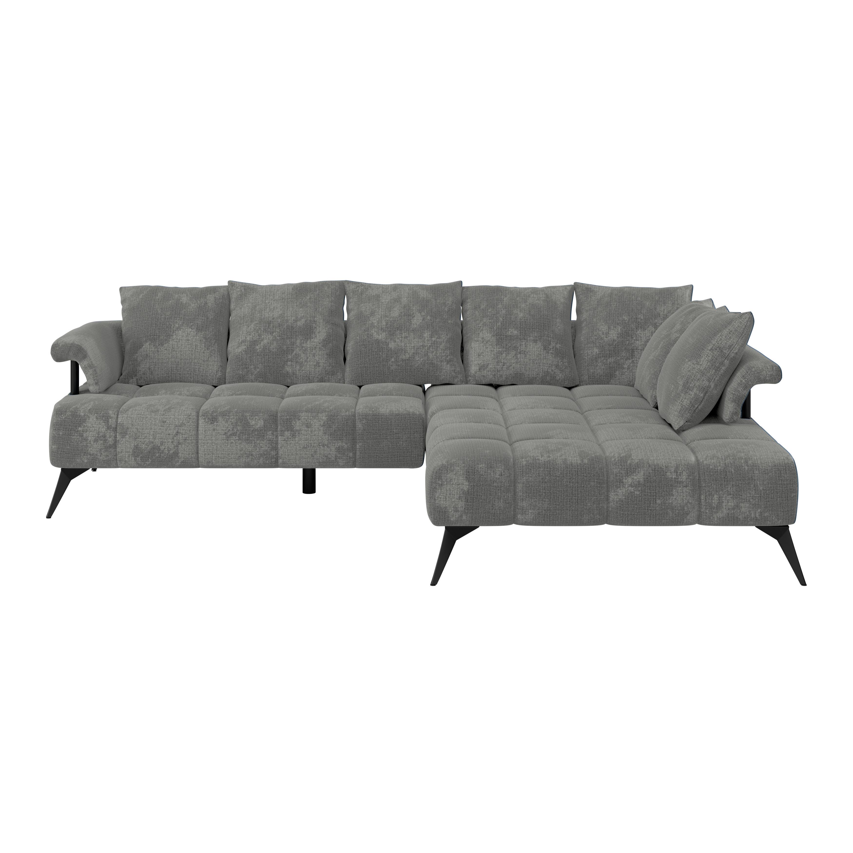 Kutna Garnitura Vanessa New - siva/crna, Moderno, tekstil/metal (297/200cm) - Modern Living
