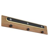 LED-Wandleuchte Chasey Opal/Schwarz/Dunkelbraun - Dunkelbraun/Opal, Natur, Holz/Kunststoff (65/4,8/13cm) - Globo