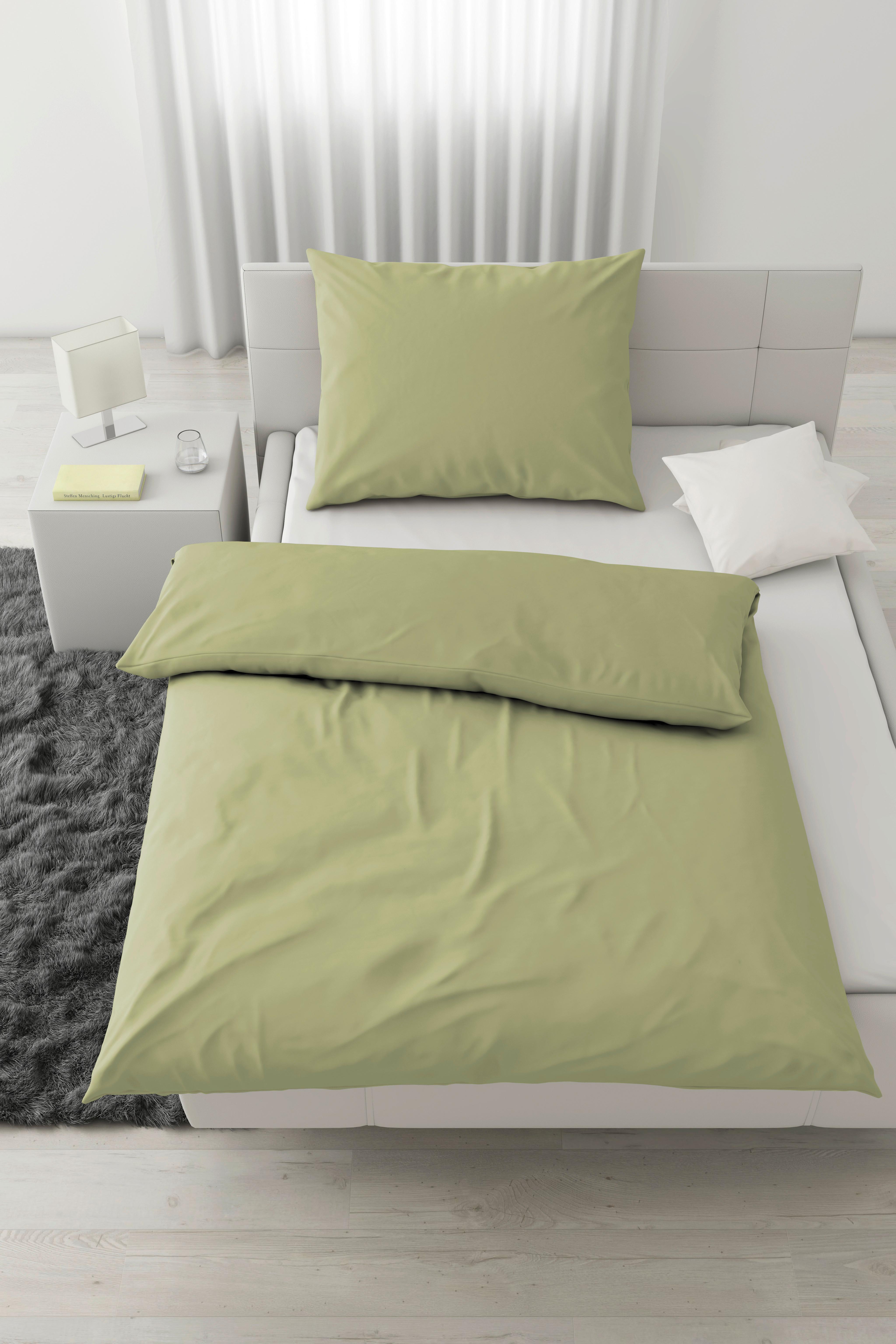 Posteljnina Stone Washed Uni, Zelena, 60/80, 140/200 - zelena, Romantika, tekstil (140/200cm) - Modern Living