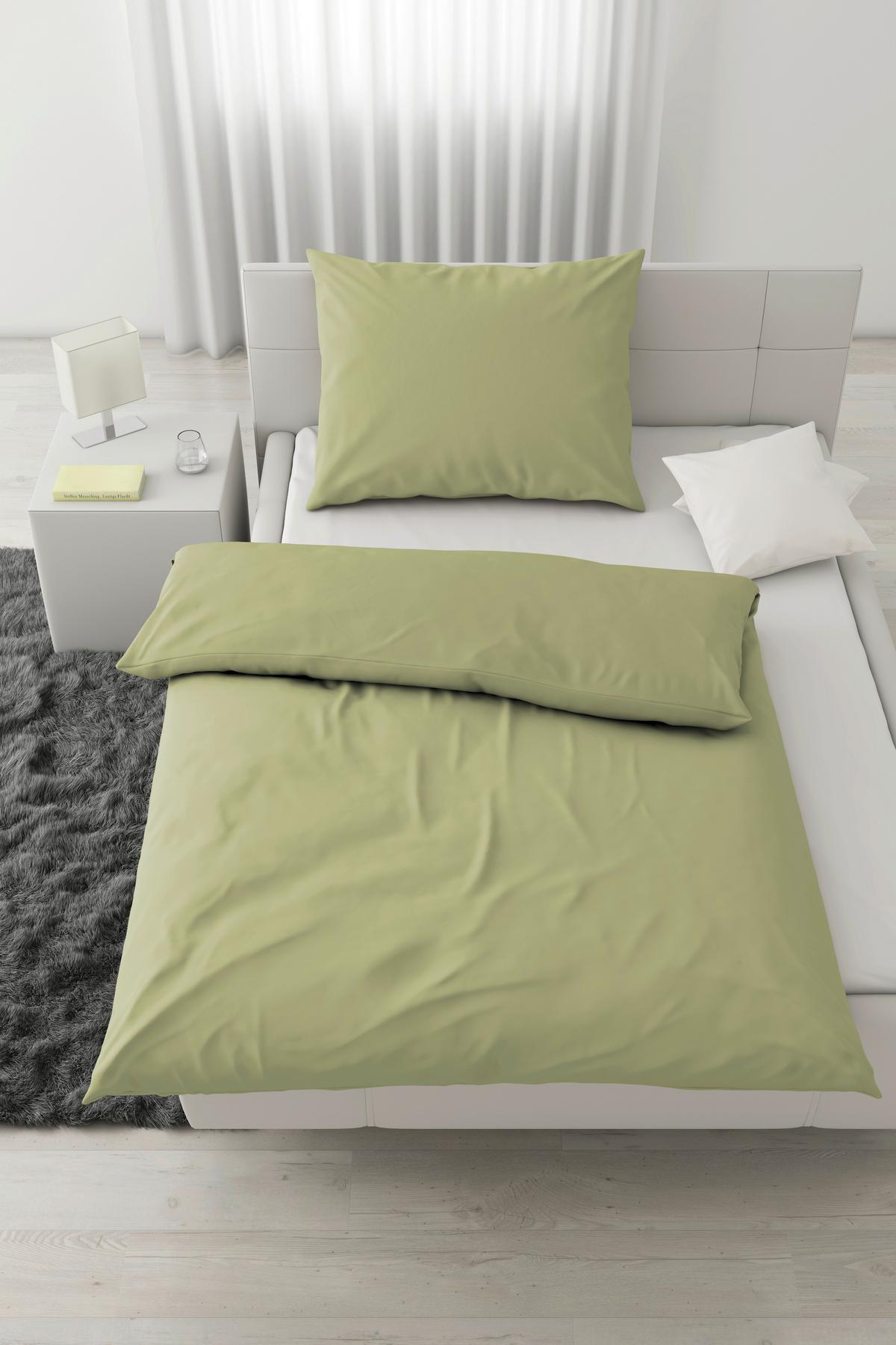 Posteljnina Stone Washed Uni, Zelena, 60/80, 140/200 - zelena, Romantika, tekstil (140/200cm) - Modern Living