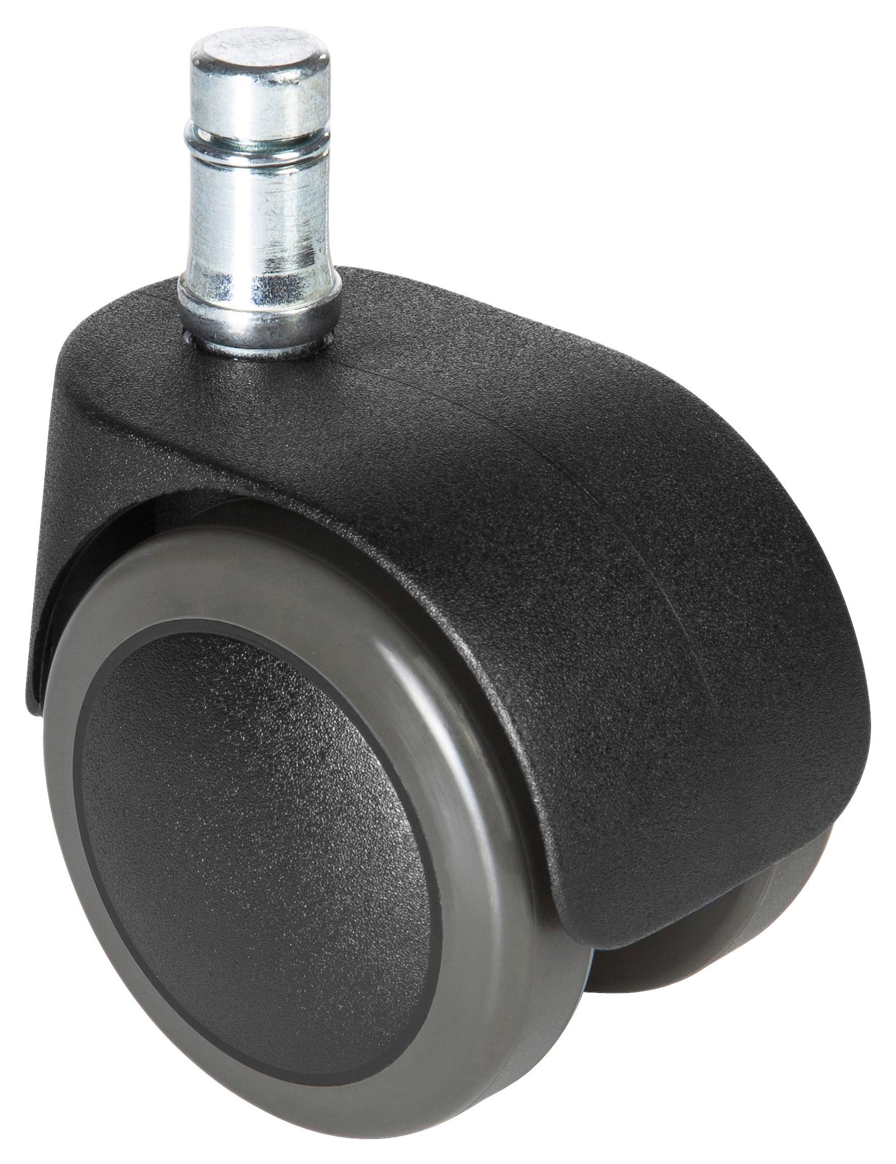 Drehstuhlrolle Rolo Easy Schwarz, 5-teilig - Schwarz, MODERN, Kunststoff/Metall (5/6/5cm) - MID.YOU