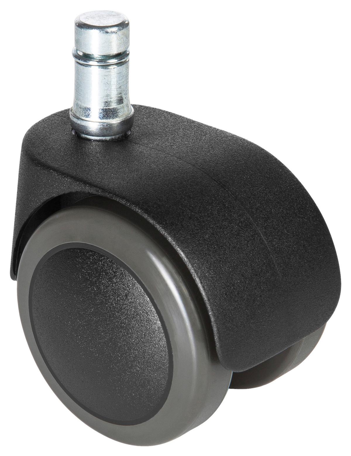 Drehstuhlrolle Rolo Easy Schwarz, 5-teilig - Schwarz, MODERN, Kunststoff/Metall (5/6/5cm) - MID.YOU