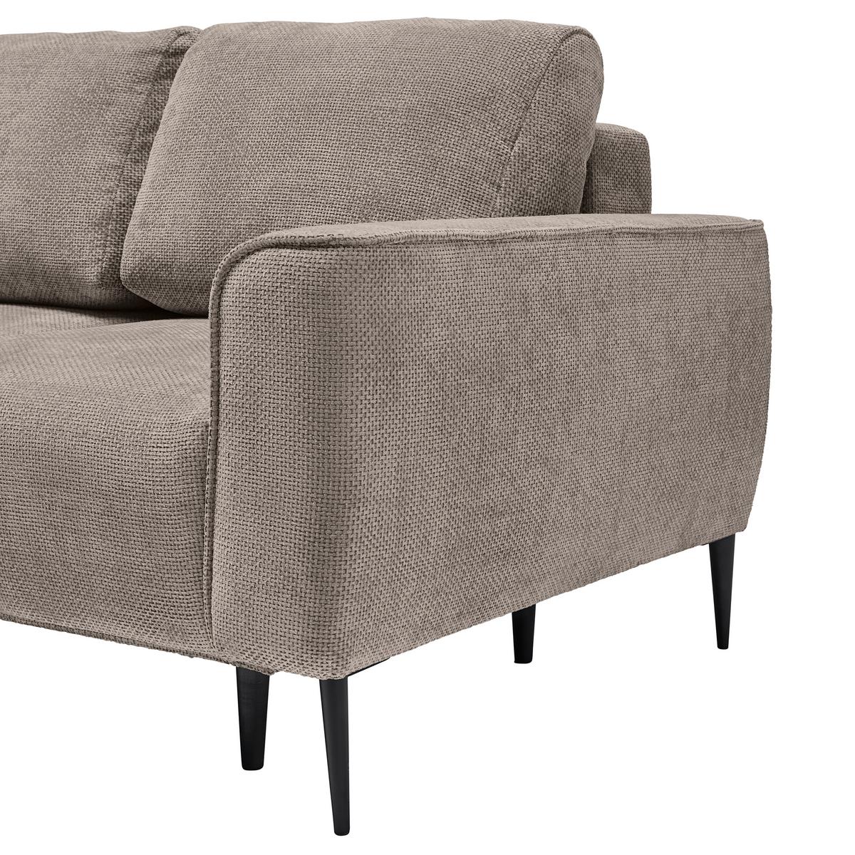 Ecksofa Custom Beige - Beige/Schwarz, MODERN, Textil/Metall (164/255cm) - Mömax