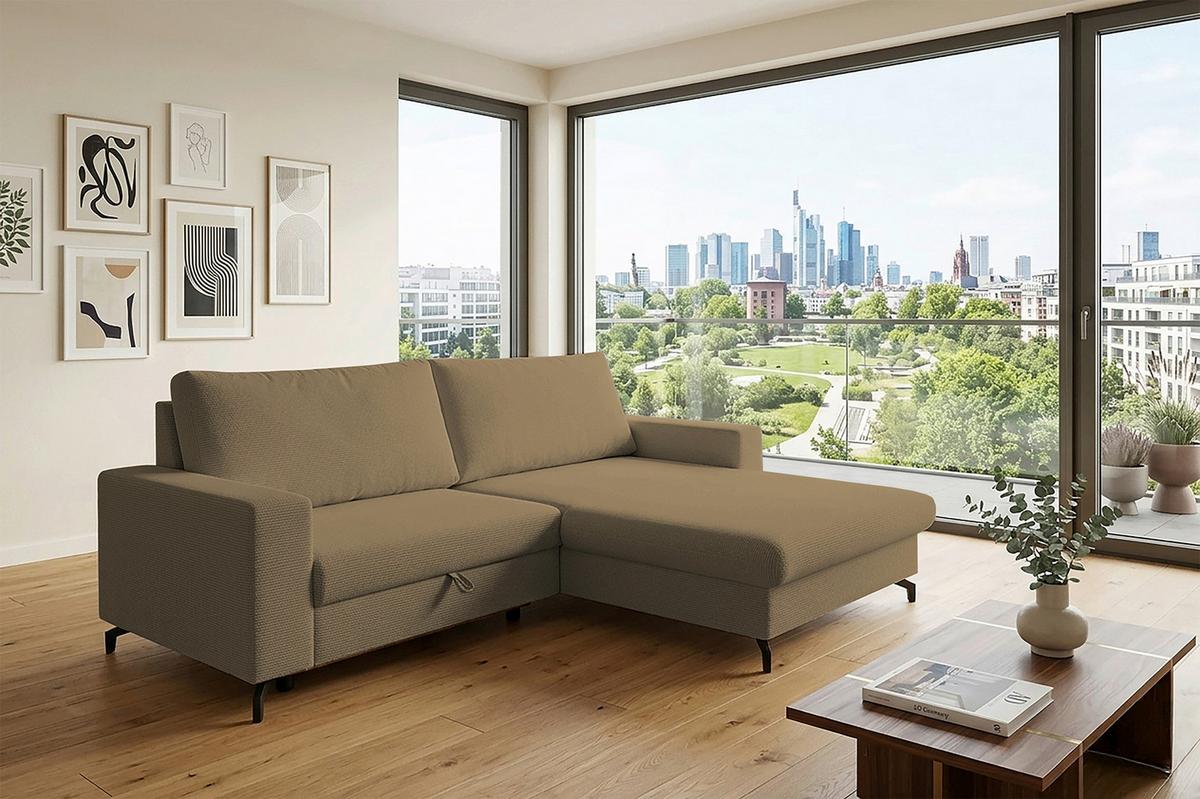 Kutna Garnitura Clara - svijetlo smeđa, Moderno, tekstil (240/177cm) - Modern Living