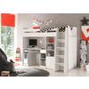 Visoka Postelja Unit, Bela, 90x200, Višina 160 Cm - bela, Moderno, leseni material (90/200cm) - MID.YOU