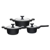 Főzőedénykészlet Solo - fekete/áttetsző, Modern, műanyag/Üveg - Premium Living