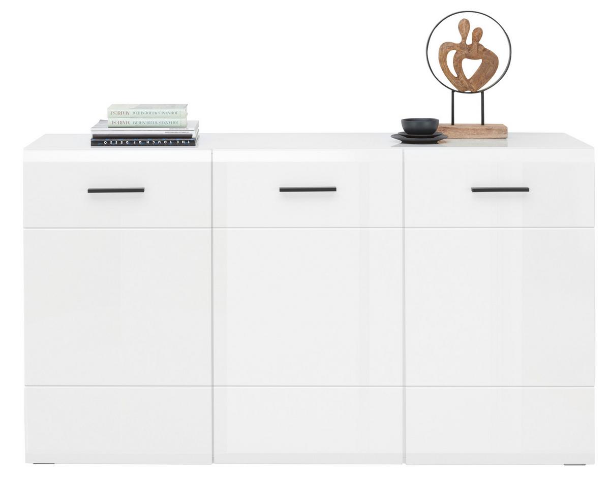 Široka Komoda Avanti, Bela - bela/antracit, Moderno, umetna masa/leseni material (150/84,6/42cm) - Hom`in