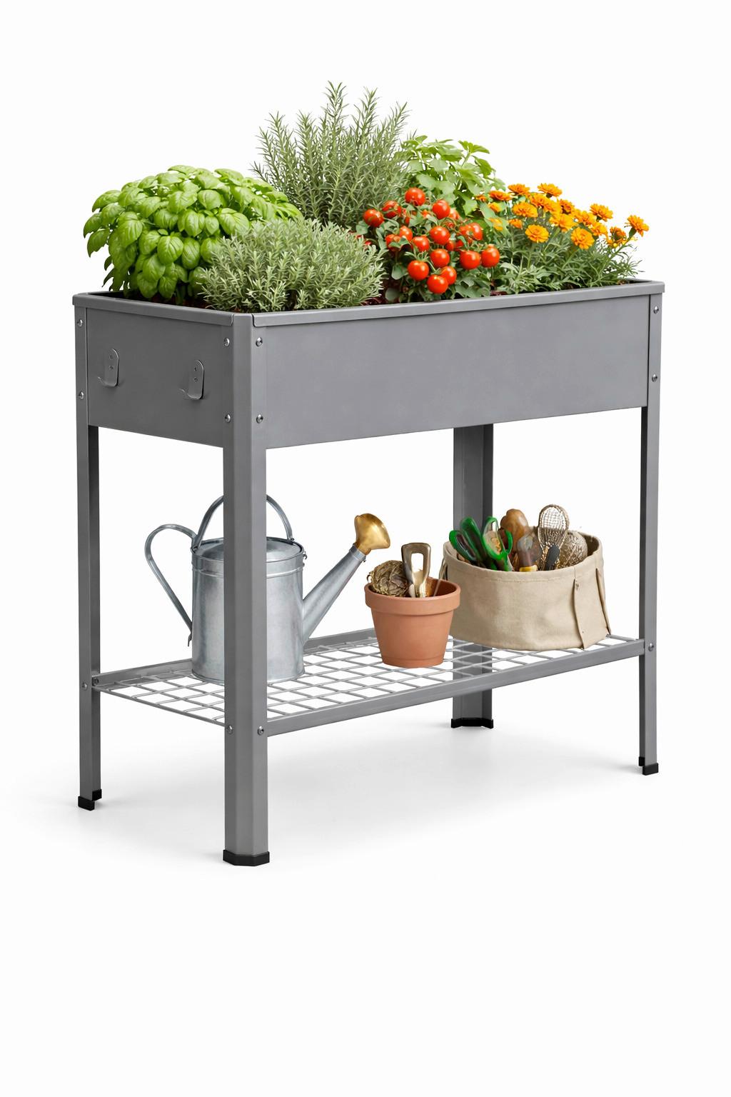 Hochbeet Vcm Hochbeet "balora Xl" - Schwarz, Modern, Metall (80/80/35cm)