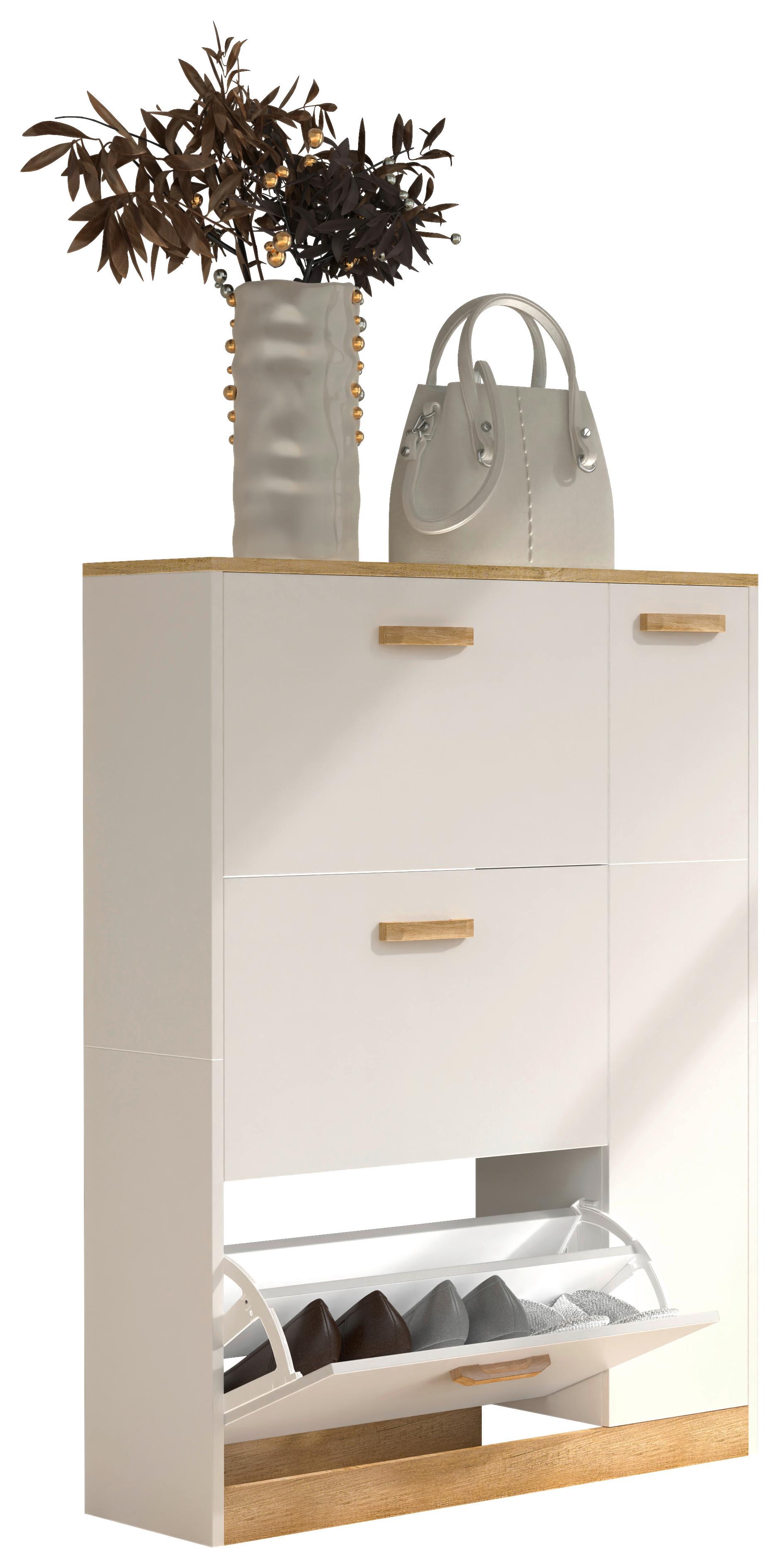Kopalnica Bitila 100, Bela, Barva Hrasta, 4-Delno - črna/bela, Moderno, kovina/umetna masa (135cm) - MID.YOU