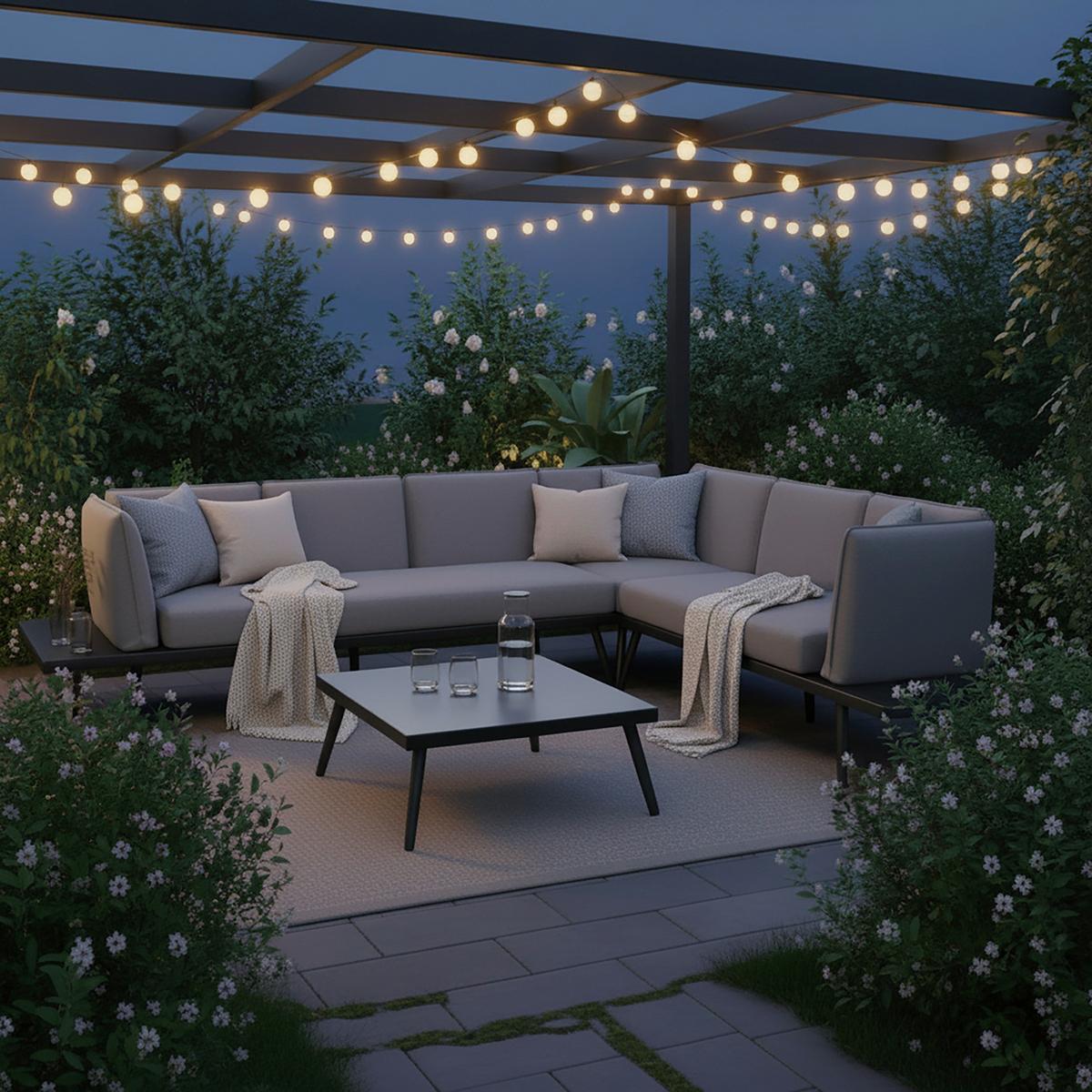 Vrtna Garnitura Joanna - crna, Moderno, metal (300/78/80cm) - Bessagi Garden