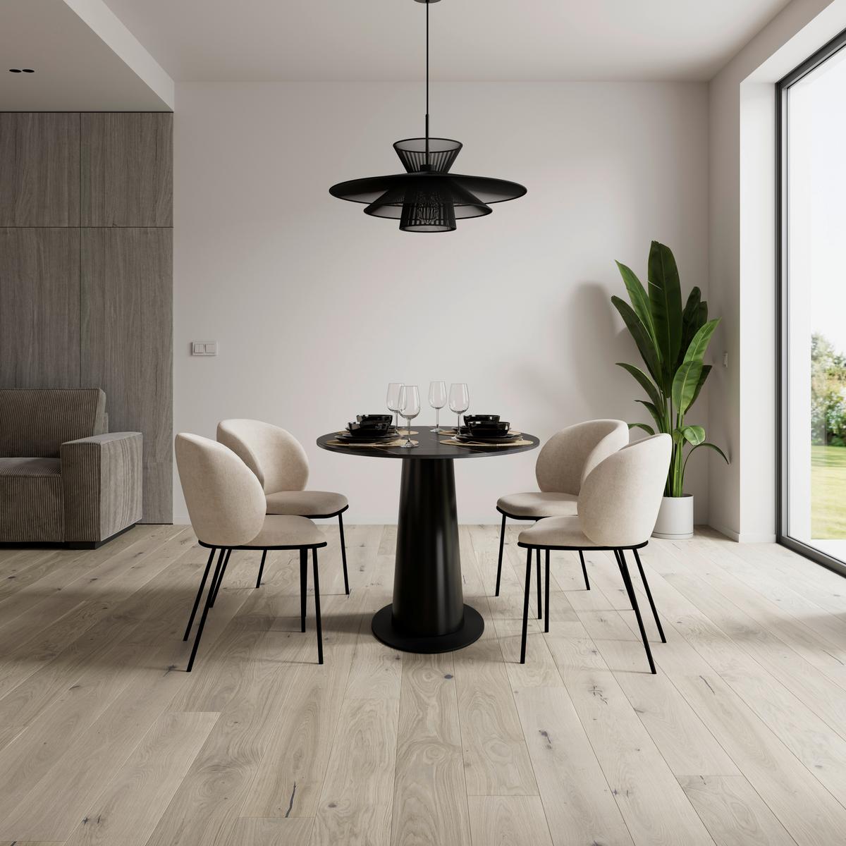 Esstisch Thiago Schwarz MDF/Stein ca. 160x90 cm - Schwarz, MODERN, Holzwerkstoff/Stein (160/76/90cm) - Bessagi Home