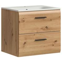 WASCHTISCHKOMBI ICE - Weiss/Eiche Artisan, Basics, Keramik/Holzwerkstoff (60cm) - MID.YOU