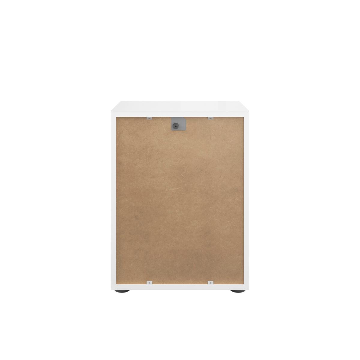 SZAFKA NOCNA STYLE - biały wysoki połysk/biały, Basics, materiał drewnopochodny/tworzywo sztuczne (45/60/40cm)