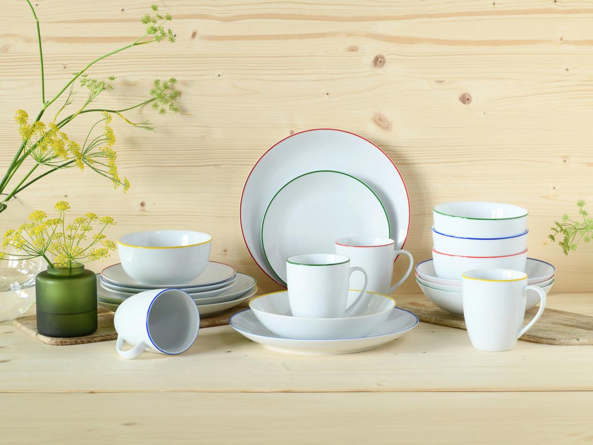 Kombinirani Servis Luna Color Line, 20-Delni - večbarvno, Basics, keramika - Creatable