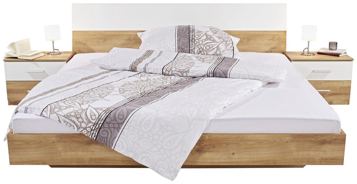 Spavaća Soba Katrin - bijela/boje hrasta, Konvencionalno, drvni materijal (180/200cm) - Based