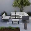 Dining-Loungeset Polly Hellgrau Outdoorstoff/Metall - Dunkelgrau/Hellgrau, MODERN, Kunststoff/Textil - Bessagi Garden