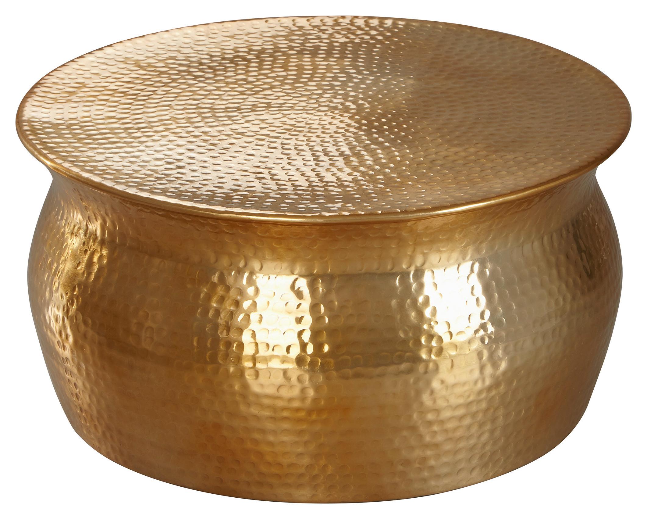 Klubska Miza Karam - zlate barve, Trendi, kovina (60/60/30,5cm) - MID.YOU