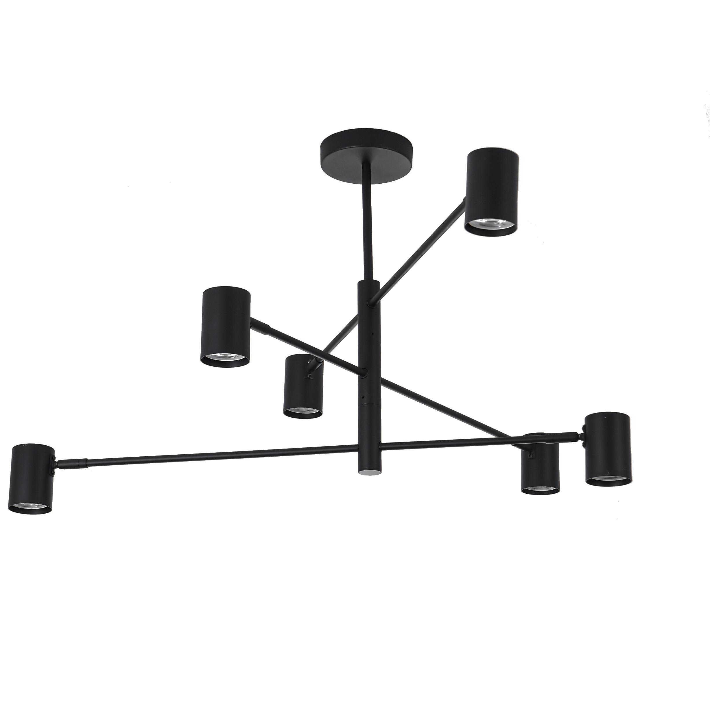 Deckenleuchte Bksnow Schwarz max. 50 Watt - Schwarz, Design, Metall (80/12/44.5cm)