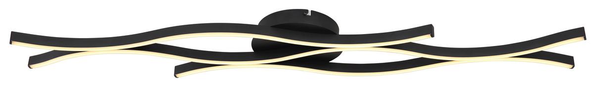 LED-DECKENLEUCHTE 67206D GERONIMO - Weiss/Schwarz, Design, Kunststoff/Metall (108/18/6cm) - Globo