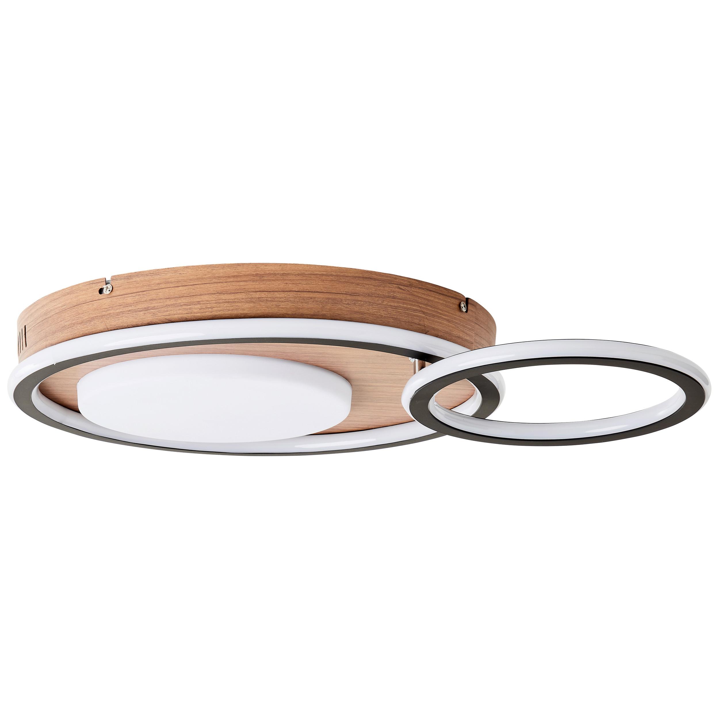 LED-Deckenleuchte Karney Braun/Schwarz max. 48 Watt - Schwarz/Braun, Design, Kunststoff/Metall (39,4/57/8cm) - Brilliant